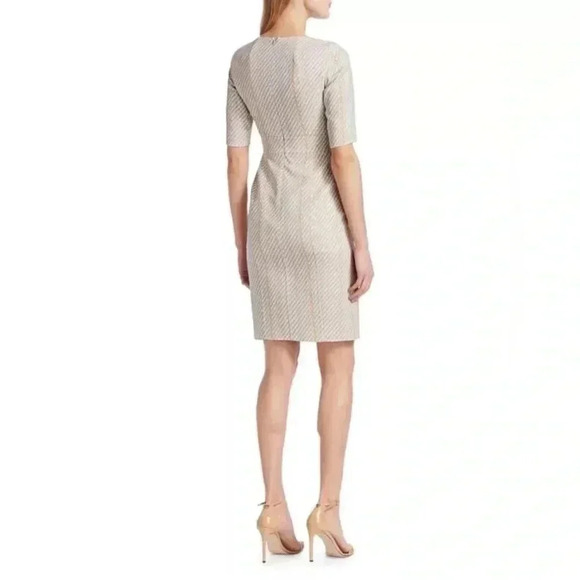 AKRIS Tweed Double Face Wool Sheath Dress Clay Sunrise Size 6 NWT - Picture 11 of 14